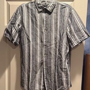 Banana Republic Gray and White Striped Shirt